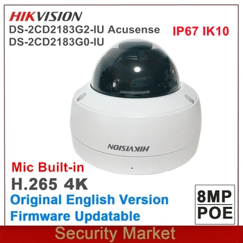 Originale Hikvision 8MP DS-2CD2183G2-IU AcuSense 4K IP di WDR IR POE Sicurezza di Rete a Cupola del Vandalo della Macchina fotografica di Sorveglianza Costruire-in Microfono