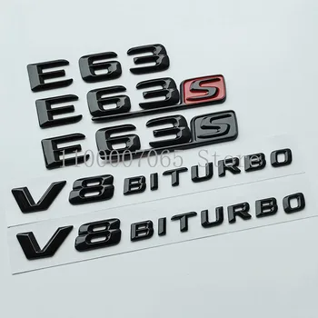 2015 Nero Lucido Lettere E63 E63S V8 Biturbo ABS migliori Emblema per Mercedes Benz AMG Auto Parafango Tronco di Targa W212 W213 Adesivo