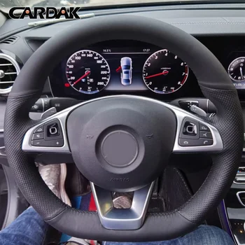 CARDAK Nero di Cuoio Artificiale per Auto copri Volante per Mercedes Benz A200 A250 B250 B260 C200 C250 C300 Sport CLA220