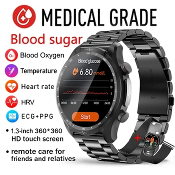 2023 Nuovo di Glucosio nel Sangue ECG+PPG Smart Watch Uomini della Frequenza Cardiaca, della Pressione Sanguigna Salute Sport Watch IP68 Impermeabile Orologio Uomo Smartwatch