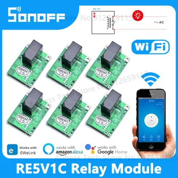 SONOFF RE5V1C 5V WiFi Impulsi/Selflock Smart Relè Modulo di fai da te EWeLink Smart Home Automation Per Alexa Google Assistente