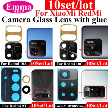 10pcs Vetro della Fotocamera per Xiaomi Redmi 10 8 8a 9c 9a 9 10 6 6a 7 7a 6Pro Obiettivo della Fotocamera Posteriore Con la Colla Adesivo