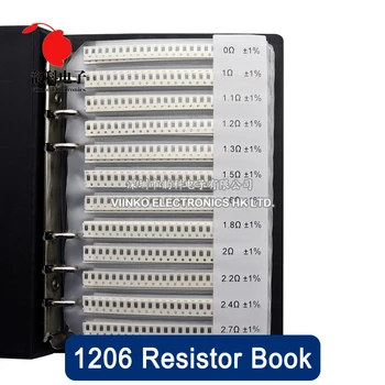 1206 1% SMD Chip di Resistenza Esempio il Libro 1/4W 170values Resistenza Assortiti Kit 0R - 10M ohm