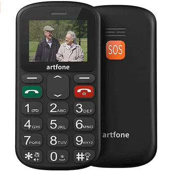 Bar Senior Cellulare Artfone CS181 GSM 2G Voce Grossa Big Button Telefono Cellulare Per Anziani Tasto SOS Dual Sim, Torcia Nessun russo