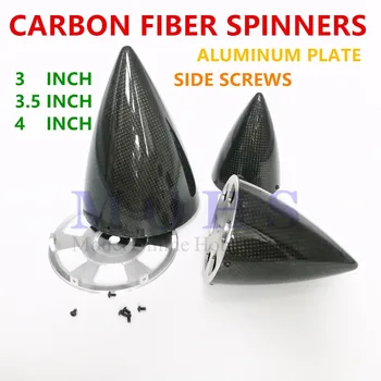 tagliate/se non tagliate allungato completa in fibra di carbonio CNC lamiera di alluminio 3 3.5 4 pollici a punta spinner benzina elettrica aereo filatori