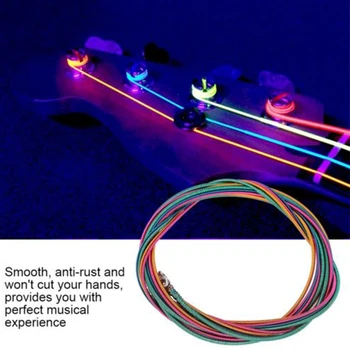 4 Colorati String Electric Bass Strings Set di Corde per Chitarra Impostare la Luce Indicatore di .046 Per .100 fai da te in Acciaio Inox Set di Corde