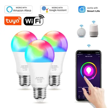 Tuya Wifi E27 Smart Lampadina Smart Home 15W RGB Led della Lampada della Decorazione di Natale Neon Lampadina a Led Compatibile Con Alexa di Casa Google