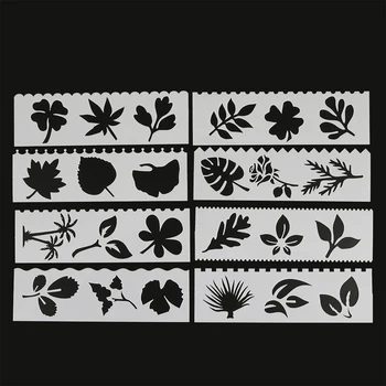 8Pcs/Set Foglie a Forma di Gingko fai da te Stratificazione Stencil Pittura di Album da Colorare di Goffratura Album Decorativi Modello di Scheda