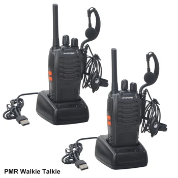 2Pcs/Pack Walkie Talkie Baofeng BF-88E PMR 16Channels 446.00625-446.19375 MHz Licenza Gratuita, Radio con USB, Caricabatterie e Auricolare