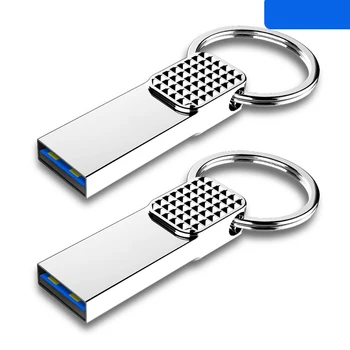 Metal USB Flash Drive Rotazione Pen Drive 32GB 64GB 128GB Reale Capacità Pendrive USB Memory Stick con la Catena Chiave pendrive 128gb