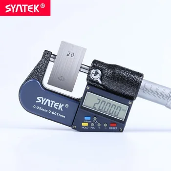 Syntek 0,001 mm Elettronico Digitale Esterno Micrometro 0-25-50-75-100mm Calibro Misuratore di Punta di Carburo Strumenti di Misura