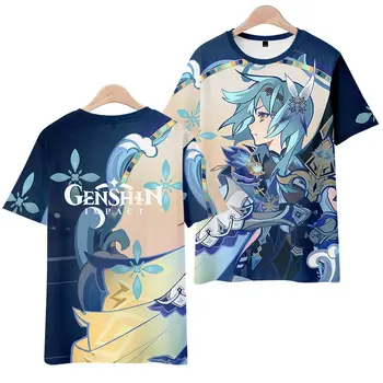Genshin Impatto Cosplay Eula Digitale 3d, Stampa le Abilità del Personaggio su Due lati Elemento di T-shirt Cartoon Anime degli Uomini T-shirt Pantaloncini