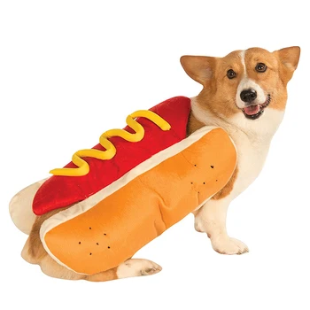 Pet Dress Up Costume Hot Dog A Forma Di Bassotto Salsiccia Vestiti Regolabile Divertente Caldo Per Cucciolo Cane Gatto Vestire Abbigliamento