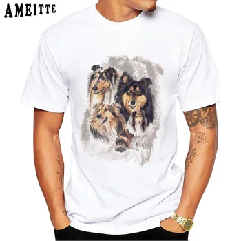 Estate Harajuku Simpatico Shetland Sheepdog Collie Sheltie Stampa Divertente T-shirt Moda Uomo T-Shirt Ragazzo Casual Top Dog Art Tees