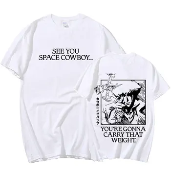 L'Anime Cowboy Bebop T-Shirt Spazio Spike Hai Intenzione di Portare Quel Peso da Uomo Manica Corta Casual T-Shirt di Cotone Top Streetwear