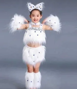 1set/lot bambini gatto costumi cosplay ragazza bianca animale gatto prestazioni costumi