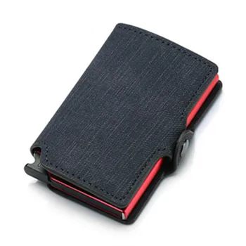 Bycobecy 2023 Fibra di Carbonio Titolari di Carta Portafoglio Uomo in Pelle di Marca Mini Slim Borse portamonete in Metallo RFID Donne Sottile Smart Wallet