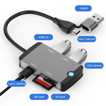 USB C HUB OTG SD Lettore di schede Flash Drive di Memoria Smart Card Reader Multiporta con SD TF Porte per Macbook Accessori per Computer