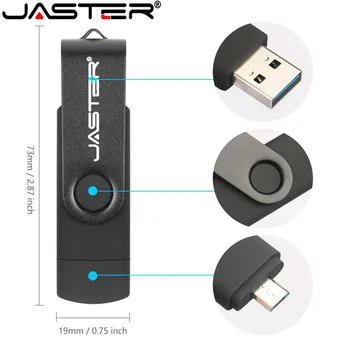 JASTER ad Alta Velocità USB OTG Flash Drive 2.0 Pen Drive 64GB, 32GB, 16GB e 8GB Pendrive 2 in 1 Micro Usb Stick per SmartPhone Android