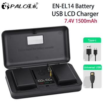 EN-EL14 EN EL14 EN-EL14a Batteria della Macchina fotografica + USB Charger custodia per Nikon D3100 D3200 D3300 D5100 D5200 D5300 P7000 P7800 Batteria