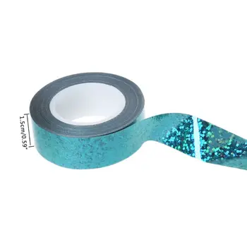 Ginnastica Ritmica Decorazione Glitter Olografico Nastro Anello Bastone Accessorio
