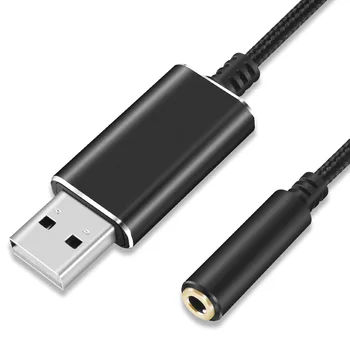 1M Esterno Scheda Audio USB 2 in 1 USB a 3.5 mm Audio Jack Cuffie Microfono Stereo Adattatore Audio per PC Notebook PS4