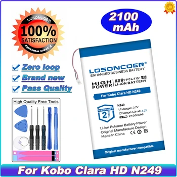 LOSONCOER 2100mAh Per KOBO Clara HD N249 , Glo HD eReader Tolino e Book Reader Batteria