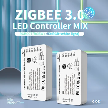 GLEDOPTO ZigBee Striscia LED Controller RGB+W Pro Colore Bianco Mix di Luce e Familiare Alexa Eco Tuya Smart SmartThings App di Controllo Remoto