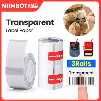Niimbot B21 B3S Adesivo Stampante Termica per Etichette Rotolo di Carta Trasparente Impermeabile Categoria di codici a Barre Prezzo Nome del Formato Carta per Etichette