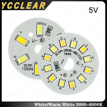 10PCS LED Light Board 5V Bianco Caldo Colore Due 31mm COB SMD 5730 2835 Perline Lampada USB Diretta Per il fai da te Downlight Spotlight
