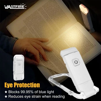LED Book Light USB Ricaricabile Luce di Lettura di Protezione degli Occhi la Luce Notturna Portatile Clip lampada da Scrivania Preferito Leggere la Luce di Notte della Lampada