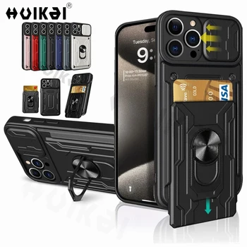 Card Wallet Case Per iPhone 15 Pro Max 14 Pro 13 Pro Max 12 11 XS Max 7 8 Plus SE Titolare Rimovibile ID di Cassa Antiurto Protectio