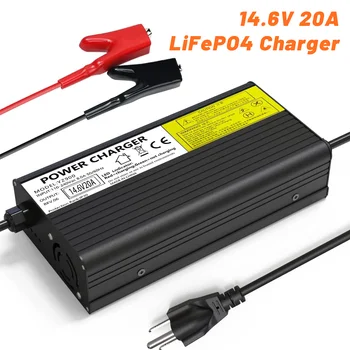 12V 20A Batteria al Litio Caricabatterie 110-220V 4S 14.6 V LiFePO4 Caricabatterie 12V 50Ah 100Ah 200Ah 300Ah del fosfato del ferro del Pacco Batteria