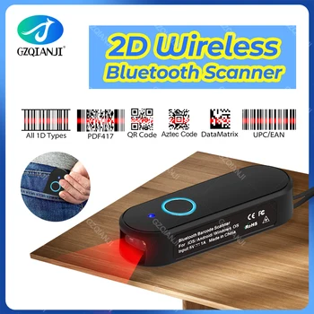 2D Mobile Pocket Bluetooth Scanner di codici a Barre Portatile 2.4 G Wireless 1D 2D QR, PDF417 Lettore di codice a barre per l'Inventario del Magazzino Scansione