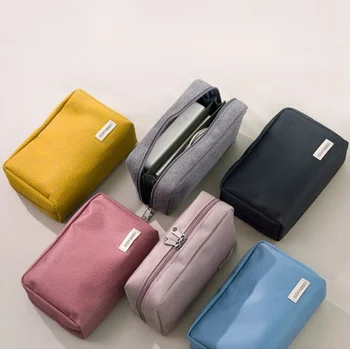 Impermeabile di Nylon Spessa Stoffa Sacchetto Cosmetico Sacchetto del Caricatore di USB di Memorizzazione di Cavo in Caso di Viaggio Organizer Bag Sacchetto di Trucco