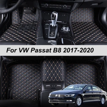 Custom Made di Pelle Tappetini Auto Per VW Volkswagen Passat B8 2017 2018 2019 2020 Tappeti Tappeti Cuscinetti del Piede Accessori