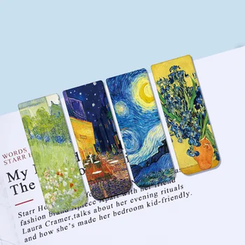 4Pcs Magnetico, Segnalibri Van Gogh Letteratura Arte Serie fai da te Decorazione Libri Clip Pagina di Cancelleria Ufficio Studenti Forniture per la Scuola