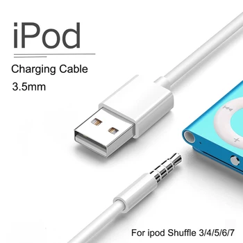 Jack da 3,5 mm Adattatore Audio Cavo USB Maschio Aux per Apple iPod shuffle 3 4 5 6 7 Ricarica Veloce trasferimento Dati Cavo USB