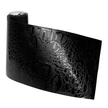 150*10 cm Adesivo Auto Film di Pelle Moto Styling Simulazione di Coccodrillo, Protetto UV Decorazione di Interni Nero